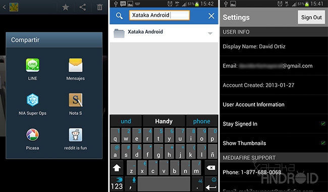 Capturas de pantalla de MediaFire para Android