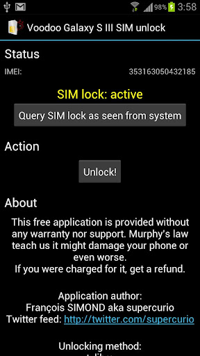 Voodoo Galaxy S III SIM Unlock aplicacion android Como Liberar Gratis Free Unlock Samsung Galaxy S3